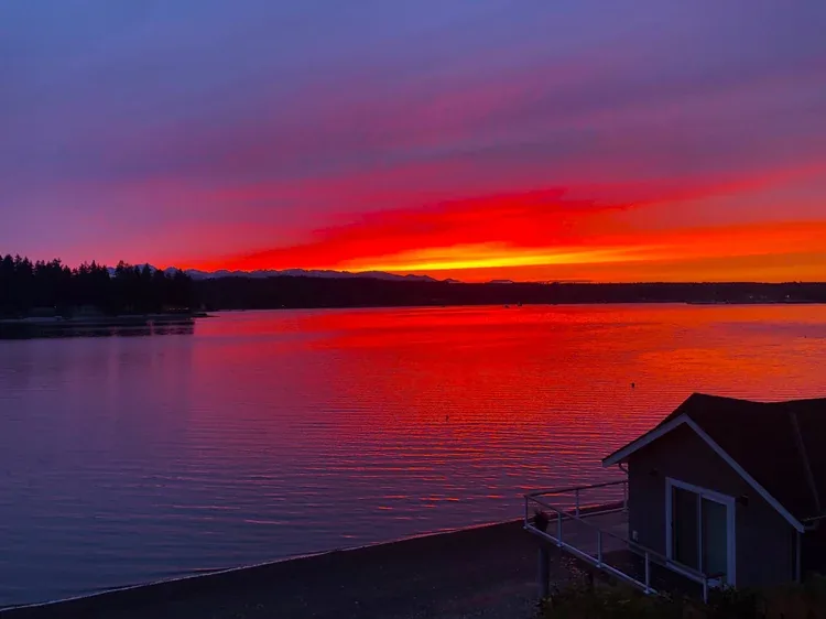 Sunset over Liberty Bay from the Walters Wealth Management office